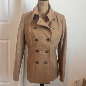 J. Crew Women's Camel Brown Double-Breasted Pea Coat